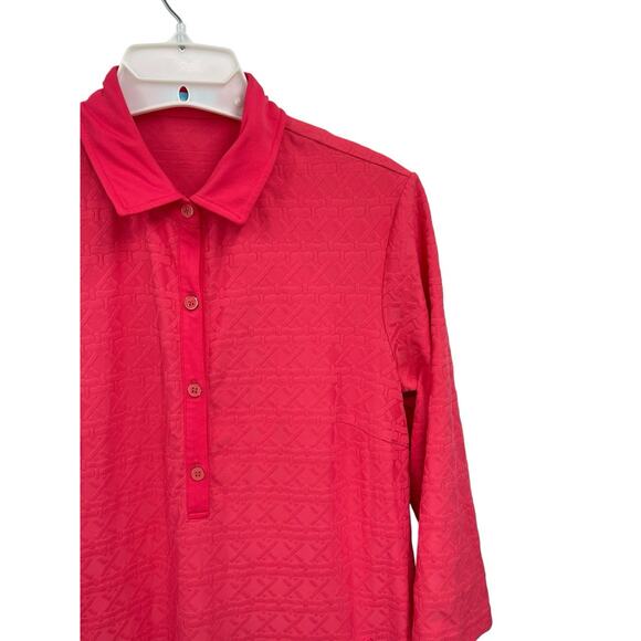 J McLaughlin Dress Coral Textured 3/4 Sleeve Size Small - Picture 5 of 12